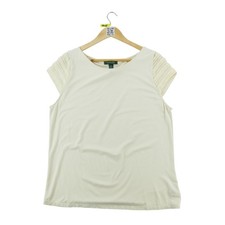 Lauren Ralph Lauren Dames T-shirt met korte mouwen Beige Maat XL #QWE1768 Dames T-shirt price