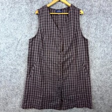 Vintage Original TY Wear Dress Womens 2X Plus Black Plaid Modest Workwear House Modest Kleding price