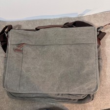 Canvas Messenger Bag Mens Large Gray 16" Laptop Satchel Work Travel Heren Messenger Tas price