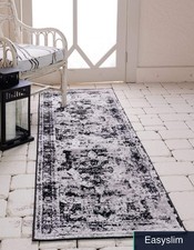 Area Rug Runner 2' x 6'7" Black Ivory Polypropylene Traditional Style Runner Rug price
