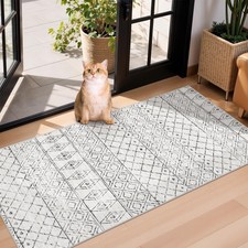 2x4 Runner Rug for Hallway: Washable Non-Slip Moroccan Rugs for Kitchen Entry... Runner Rug price