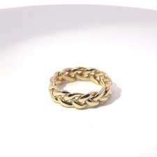 14k Stamped Yellow Gold Braided Wedding Band Size 9.75 Goud Wedding Band price
