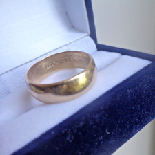 9ct Gold Wedding Ring Yellow gold Band hallmark for 1977 London size N to O Goud Wedding Band price