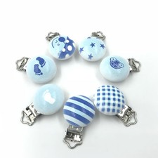 DIY Blue  Baby Pacifier Clip Wood Accessories Soother Clasps Holders Pacifier price