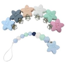 Food grade Silicone Star Baby Pacifier Clip Baby Teething Chew Dummy Clips Cases Pacifier price