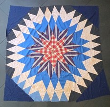 Handmade Patchwork Quilt Top Lone Star Texas Bethlehem Vintage? 81x79 Twin/Full Quilt price