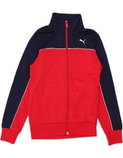 PUMA Boys Tracksuit Top Jacket 9-10 Years Medium Red Colourblock Polyester BI05 Jongens trainingspak price