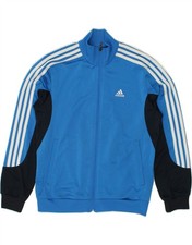 ADIDAS Boys Tracksuit Top Jacket 11-12 Years Blue Colourblock Polyester AG14 Jongens trainingspak price