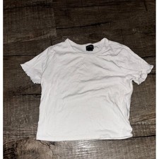 Art Class Girls White Ribbed Short Sleeve Lettuce Edge T-Shirt Size M 7/8 Meisjes T-shirt price