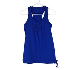 Athleta Womens S Tank Top Blue Racerback Ruched Drawstring Activewear Yoga Gym Dames hemdje price