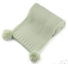 Personalised baby blanket, WaffleKnit , embroidered, Mint Green Baby Blanket price