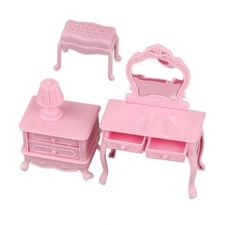 4 PCS Dollhouse Makeup Vanity Miniature Table Bedroom Scene Decoration Dresser Ladekast / kaptafel price