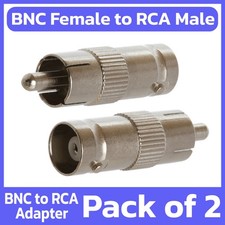 2 Pack BNC Female to RCA Male Adapter Coaxial Cable Converter CCTV Camera TV DVR Videosysteem converter & adapter price