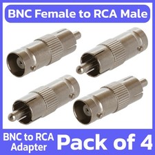 4 Pack BNC Female to RCA Male Adapter Coaxial Cable Converter CCTV Camera TV DVR Videosysteem converter & adapter price