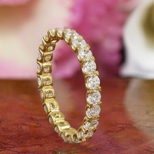 Full Eternity Wedding Band Ring 1 Ct Round Cut Diamond 14K Yellow Gold Finish Diamant Eternity Ring price