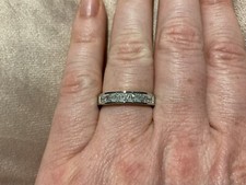 1.88 Carat Lab Created Diamond Half Eternity Ring Platinum Plated 925 Size J Diamant Eternity Ring price