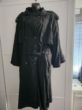 Womens Nauge Rainwear Trench Coat Black Size 16 Mid Length BELTED Vibtage Nylon Dames Trench Jas price