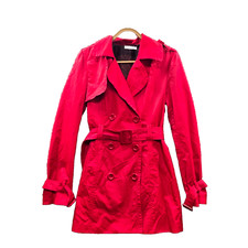 Hot Options Jacket Womens Trench Coat Size 8 Red Long Sleeve Collared Belt Dames Trench Jas price