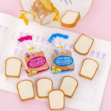 4pcsKawaii Food Eraser Stationery Toast Bread Rubber Pencil Prizes Cute Supplie~ Eraser price