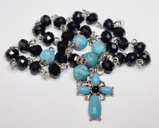 Anglican Prayer Beads Small Protestant Rosary Blue Black Glass Handmade Prayer Beads price