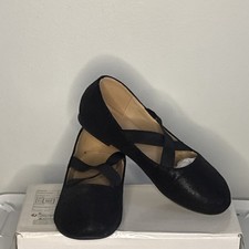 Girls Black Glitter Ballet Flats with Straps, Round Toe, Slip On, Size 2 Meisjes ballerina's price
