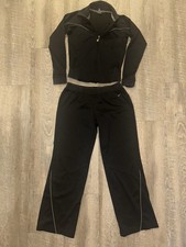 Nike Womens XS Tracksuit Set Black Thermal Chevron Zip Jacket Straight Pants Dames trainingspak price