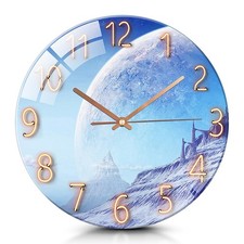 IvoQ Kleurrijke Wandklok Glas 30 cm Planeet Wandklok price