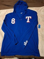 Texas Rangers Quarter Zip Hoodie Shirt Long Sleeve Blue Adult XL Globe Life Heren sweatshirt price