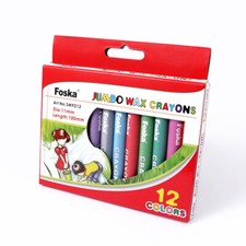 Pack of 12 Jumbo Wax Crayons - Colouring Activity Arts Crafts Coloured Wax Crayons price