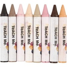 Creativ 95240 TeachMe Wax Crayons, Multi Cultural Skin Tone Colours - Pack of 8 Wax Crayons price