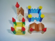 KINDER SURPRISE SET - CASTLE BUILDINGS HOUSES WITH WAX CRAYONS TOYS COLLECTIBLES Wax Crayons price