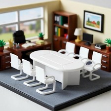 1/50 Scale Dollhouse Conference Table Chair Set Decoration Realistic Conference Tafel price