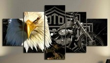 Multi Panel Print Eagle Rider Canvas Wall Art Patriot Motorcycle Hog Man 5 Piece Meerdelige / forex wanddecoratie price