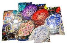 Turkish Bazaar Wall Art Multi Panel Canvas Print Colorful Ceramic Plates Kitchen Meerdelige / forex wanddecoratie price