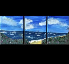 Stunning picture Modern Wall Art Multi Panel Box Canvas Beach Landscape NEW Meerdelige / forex wanddecoratie price