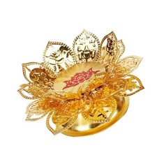 Desktop Buddhist Candlestick Butter Lamp Stand Metal Candle Holder (Golden) Candle Houder price