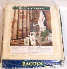 Bacova Happy Camper Nice Bass Vintage Shower Curtain  Outdoors Cabin Lodge Lake Douche Cabin price