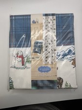NEW Christmas Cabin Deer Bear Snowman Shower Curtain St. Nicholas Square Fabric Douche Cabin price