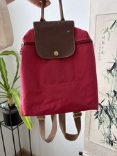 Authentic Longchamp Le Pliage Nylon Leather Backpack Red - Used- Fair Condition Dames Backpack price
