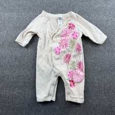 Baby GAP Romper Baby Newborn Cream Floral Embroidered Wrap Snap One Piece Baby romper price