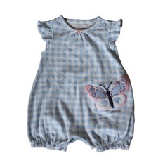 Carters Baby Girl Blue Gingham Butterfly Bubble Romper Newborn NB One Piece Baby romper price
