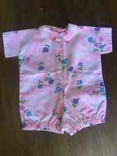 Vintage Handmade Baby Romper Pink Floral Whimsy Cottage Core Baby romper price