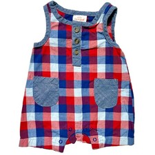 Cat &Jack Baby One Piece Summer Romper Gingham Print Red White And Blue Size NB Baby romper price