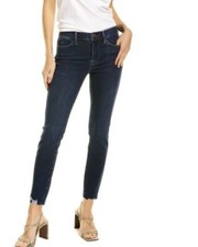 FRAME Denim Le High Skinny Blue Heren Raw Hem Crop Distressed Jeans Size 24 Heren Jeans / Denim Broek price