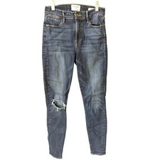Frame Womens Size 27 Le High Skinny Jeans Blue Heren Distressed Pockets LHSK231 Heren Jeans / Denim Broek price