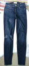 FRAME Denim Le High Skinny Jeans in Blue Heren Distressed 24 Heren Jeans / Denim Broek price