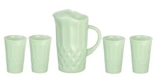 Dolls House Jadite Jug & Glasses Set Chrysnbon Dining Room Kitchen Accessory Dining Kamer Set / Set price