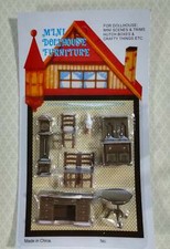 Dollhouse Miniature 1:48 Quarter Scale Dining Room Set Table Chairs Buffet Dining Kamer Set / Set price