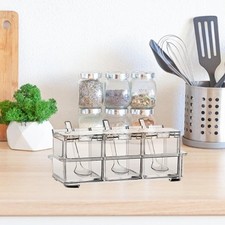 Clear Seasoning Box Set 3 Compartments Condiment Box for Home Dining Room Dining Kamer Set / Set price