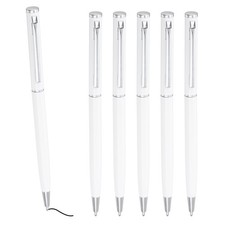 Slim Metallic Ballpoint Pen, 6Pcs Black Ink 1mm Medium Point Pen, White Ballpoint Pen price